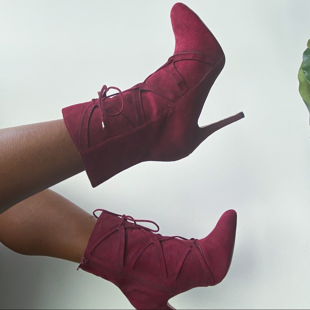 Wine colored booties
